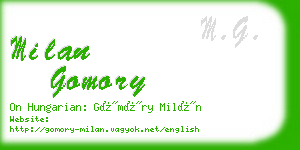 milan gomory business card